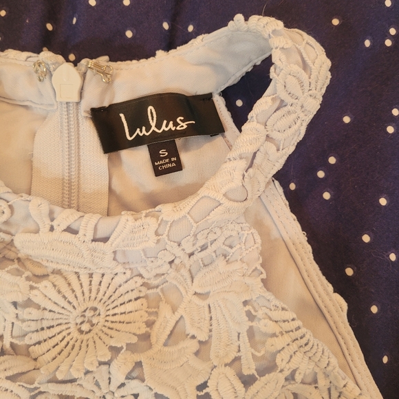 Lace Love Poem Lulus Mini Dress Baby Blue - Picture 4 of 13